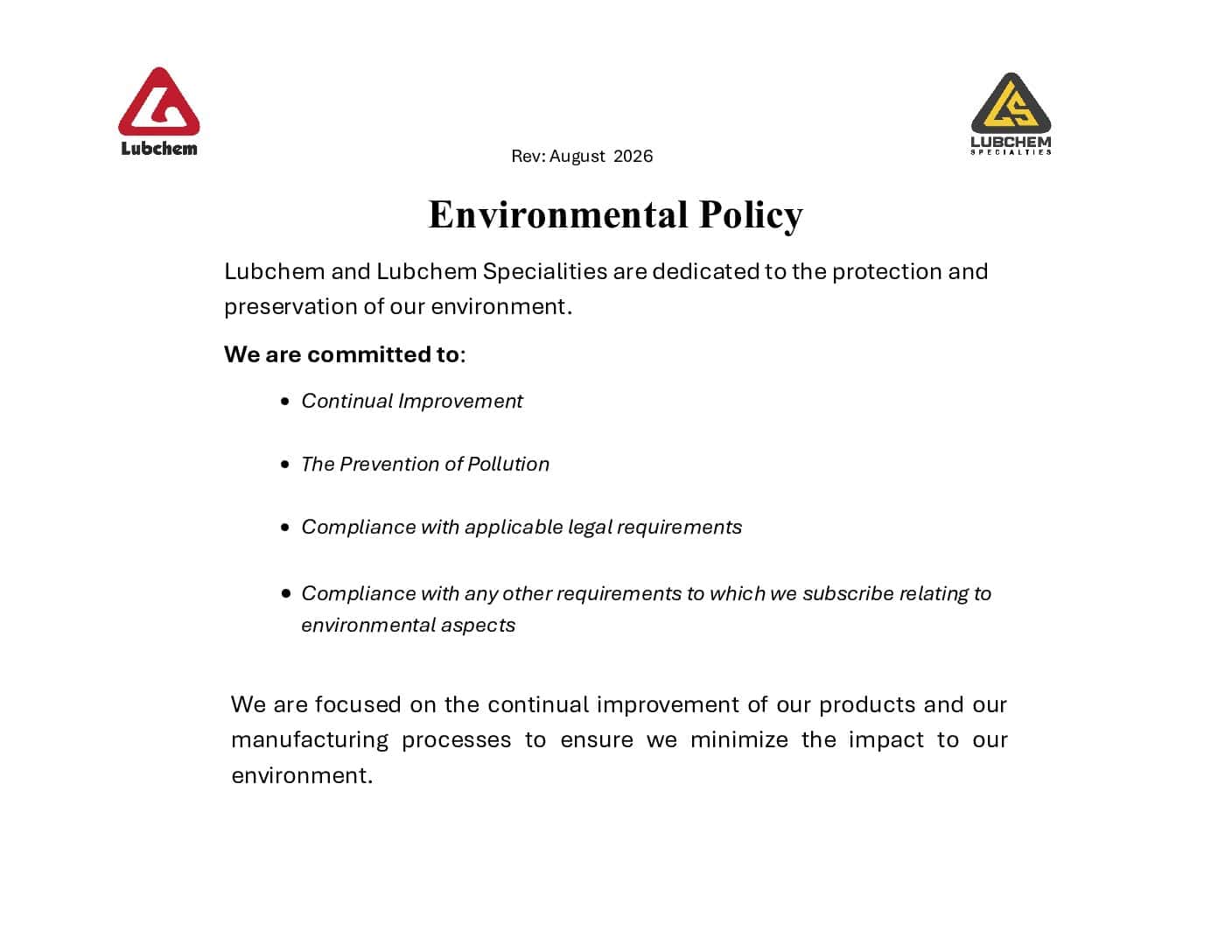 Environmental Policy Lubchem Environmental Policy Lubchem pdf